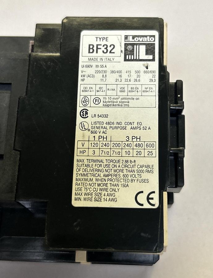 Used LOVATO,BF32,CONTACTOR