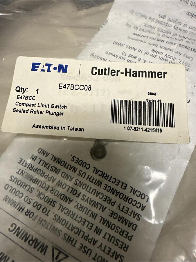 Used Cutler Hammer,E47BCC08,Compact Limit Switch NEW