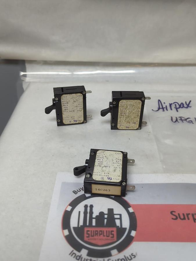 Used AIRPAX,UPG1-1,CIRCUIT BREAKER LOT OF 3 PRE-OWNED