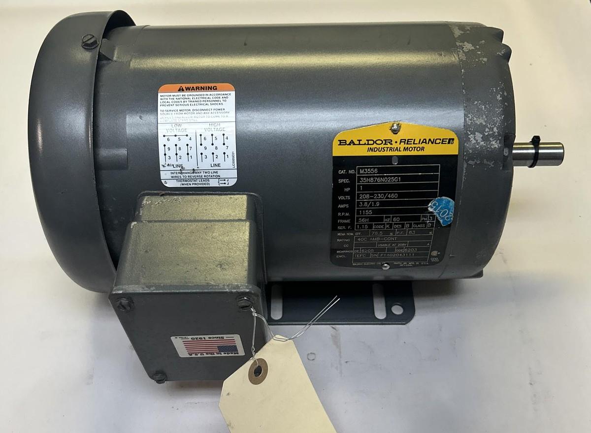 BALDOR,M3556,INDUSTRIAL MOTOR 1HP 1155RPM 460V 3PH 56H FRAME NOS