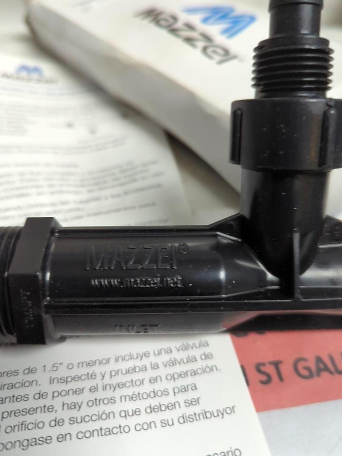 MAZZEI,1078-03,BLACK PVDF INJECTOR NOS