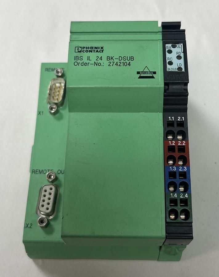 Used PHOENIX CONTACT,IBS-IL-24-BK-DSUB,INTERBUS BUS COUPLER