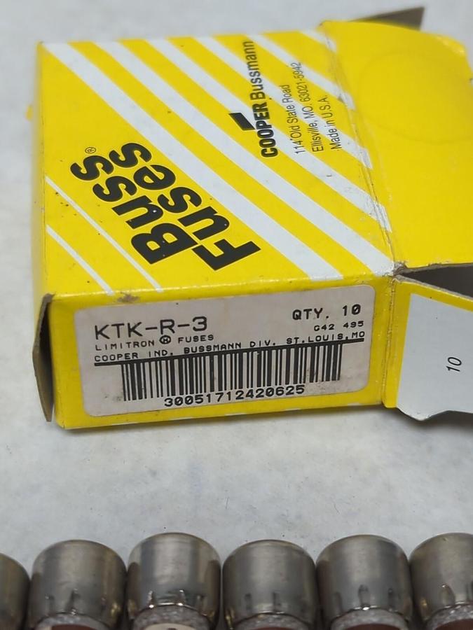 COOPER BUSSMANN,KTK-R-3,LIMITRON 2 AMP FUSES BOX OF 10 NOS