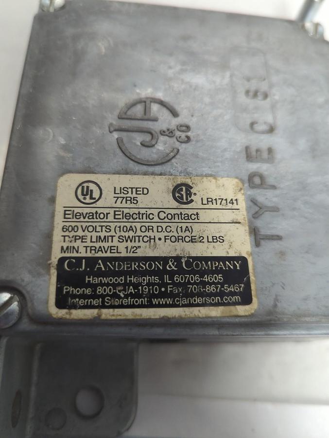 Used CJ ANDERSON,C 81,ELEVATOR ELECTRIC CONTACT PRE-OWNED