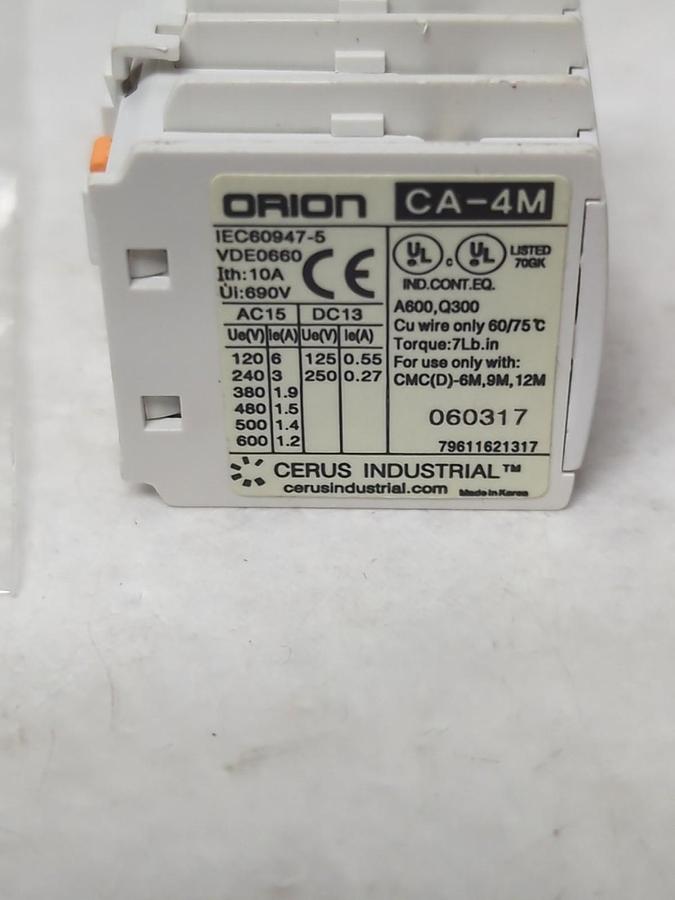 ORION,CA-4M,AUXILIARY CONTACTOR LOT OF 2 NOS