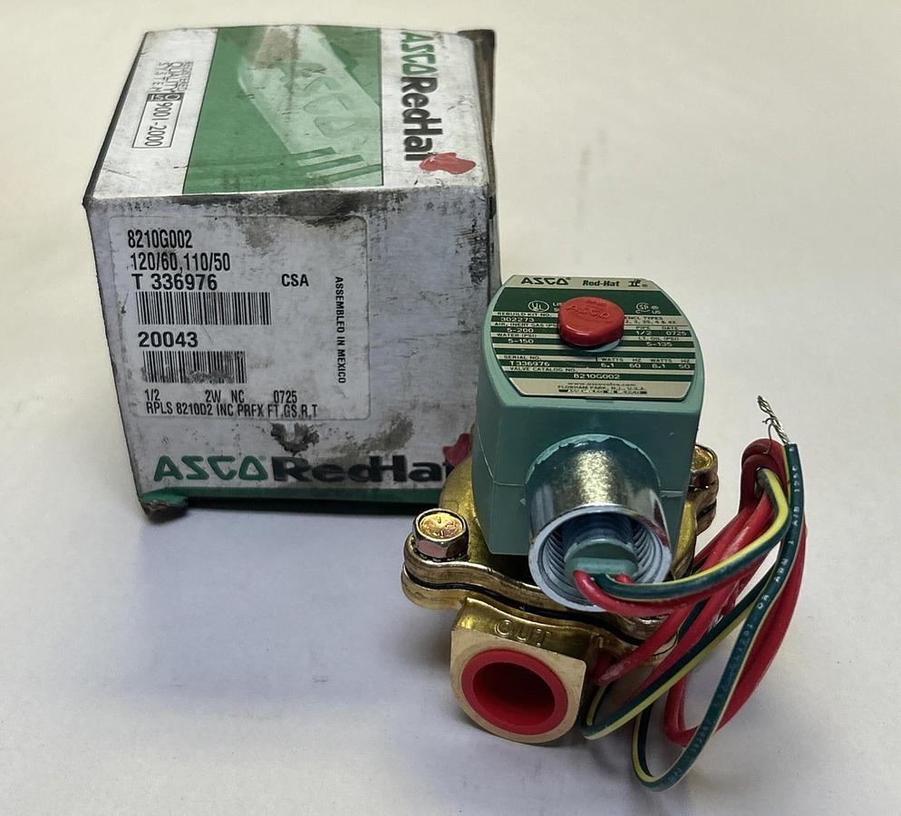 ASCO,8210G002,SOLENOID VALVE 1/2INCH 2W 110/120V NOS