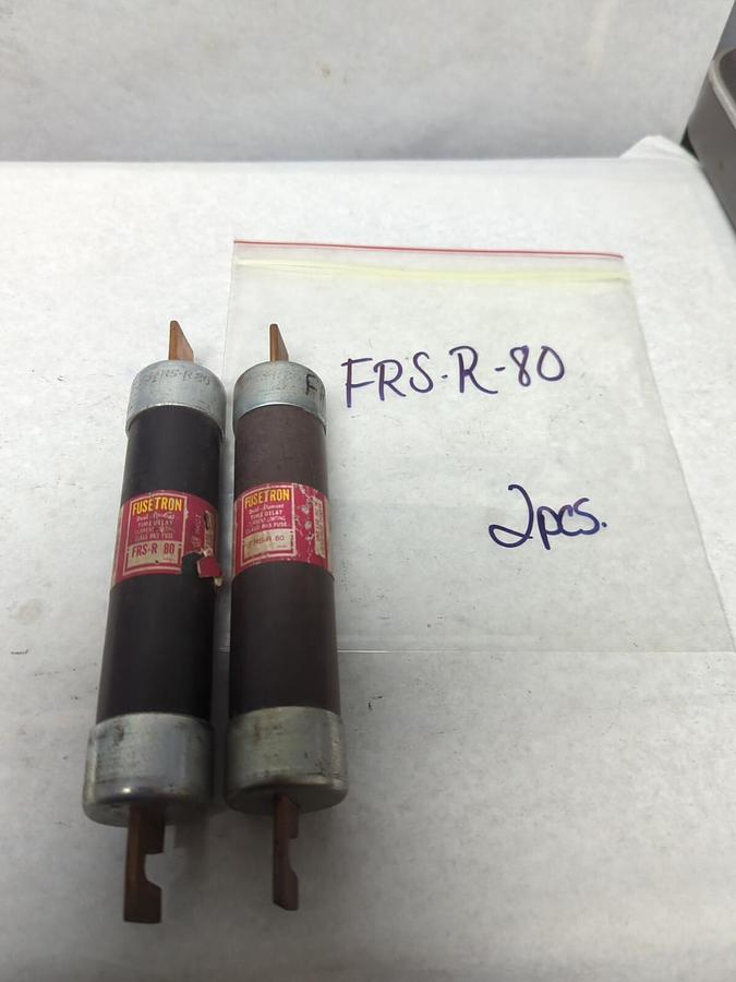 Used COOPER BUSSMANN,FRS-R-80,FUSETRON 80 AMP FUSE LOT OF 2 PRE-OWNED