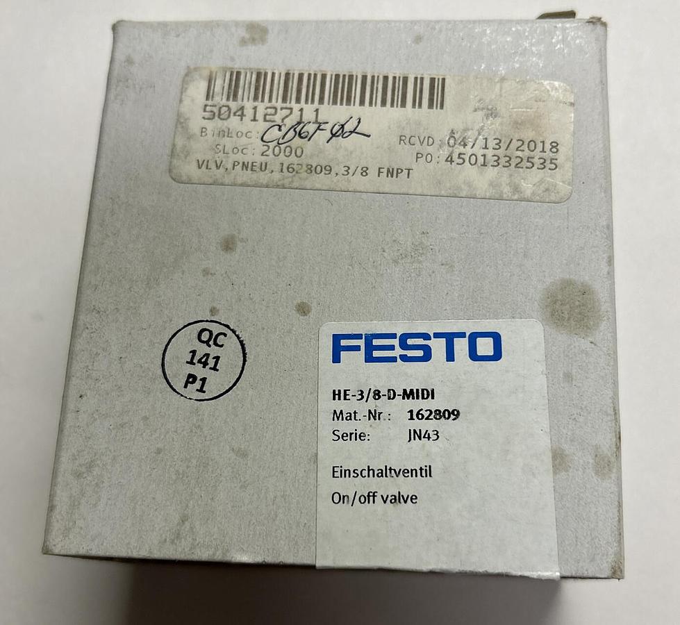 Used FESTO,HE-3/8-D-MIDI,ON/OFF VALVE NEW