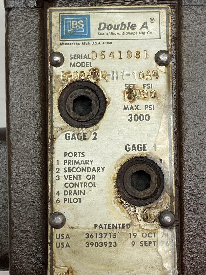 Double A,B-08-1M-H1-10A4,Hydraulic Relief Valve