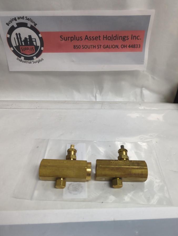 DELTROL,F20 B,PNEU-TROL 3/8 INCH FLOW CONTROL VALVE LOT OF 2 NOS