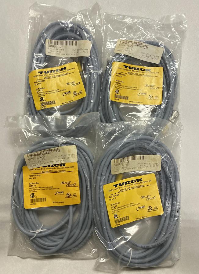 TURCK,RK 4.4T-6,CORDSET LOT OF 4 NEW