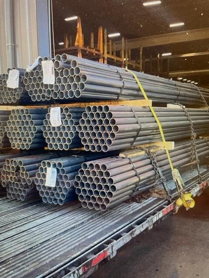 Used 2.5" OD x 14 Gauge Wall Round Tube x 286" Long, Mild Steel Tubing, 24,500 lbs.