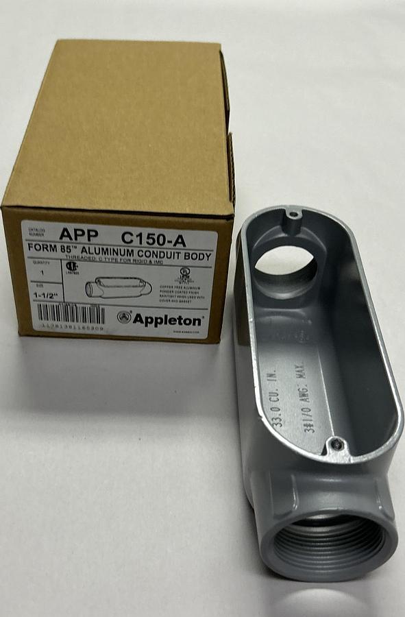Used APPLETON,C150A,CONDUIT BODY 1-1/2INCH NEW