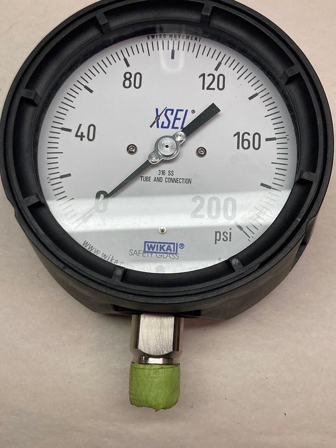 Wika,316 SS,Pressure Gauge 0-200 psi 23x.34 4.5