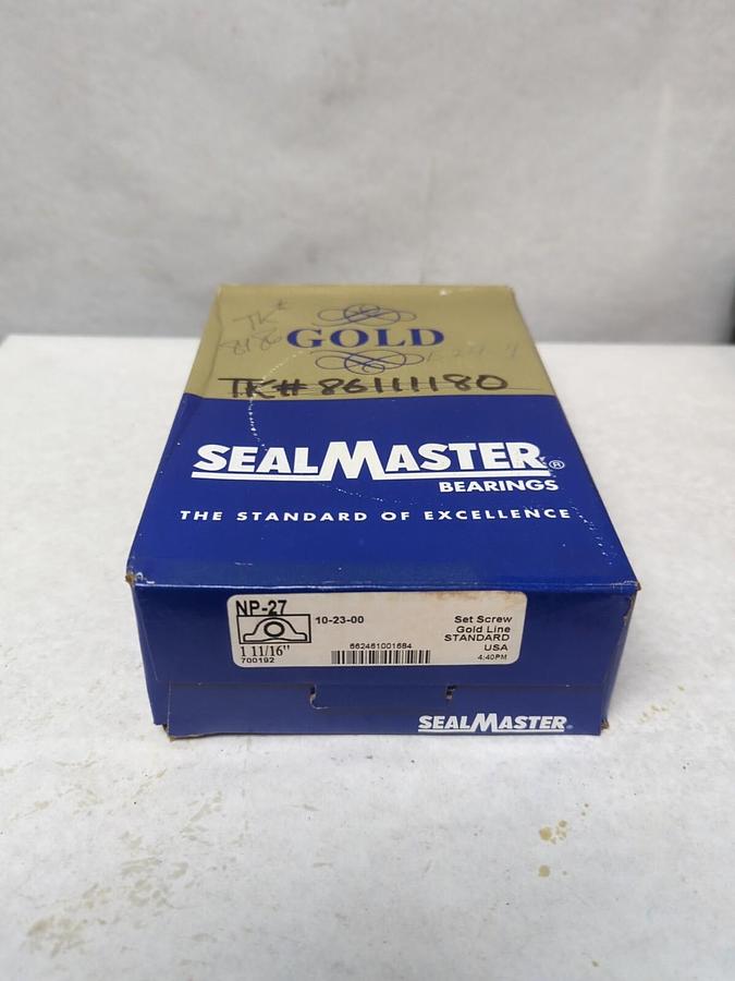 SEALMASTER,NP27,PILLOW BLOCK BEARING 1-11/16 INCH BORE SEALED BOX