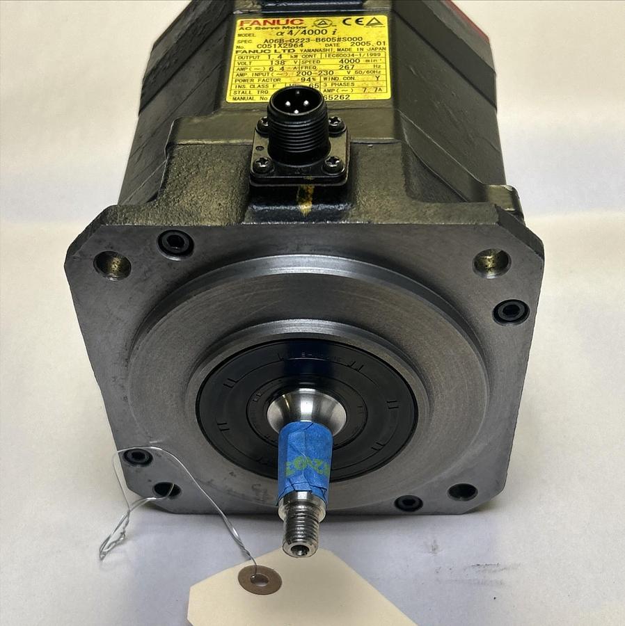 Used FANUC,A06B-0223-B605#S000,AC SERVO MOTOR 4000RPM 200-230V 3PH
