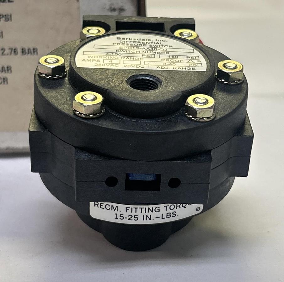 BARKSDALE,EPD1S-AA40-Q2,PRESSURE SWITCH 3-150PSI NOS