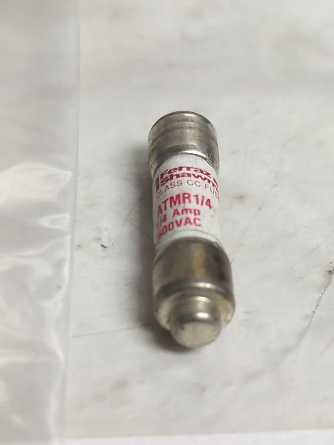 Used FERRAZ SHAWMUT,ATMR1/4,CLASS CC 1/4 AMP FUSE LOT OF 6 PRE-OWNED