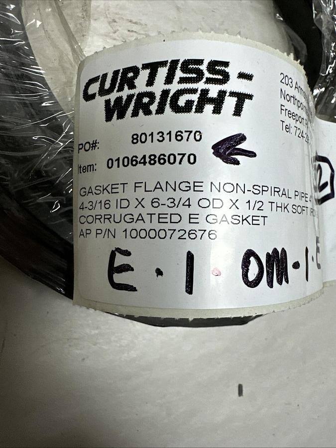 Used Curtiss Wright,0106486070,Flange Gasket