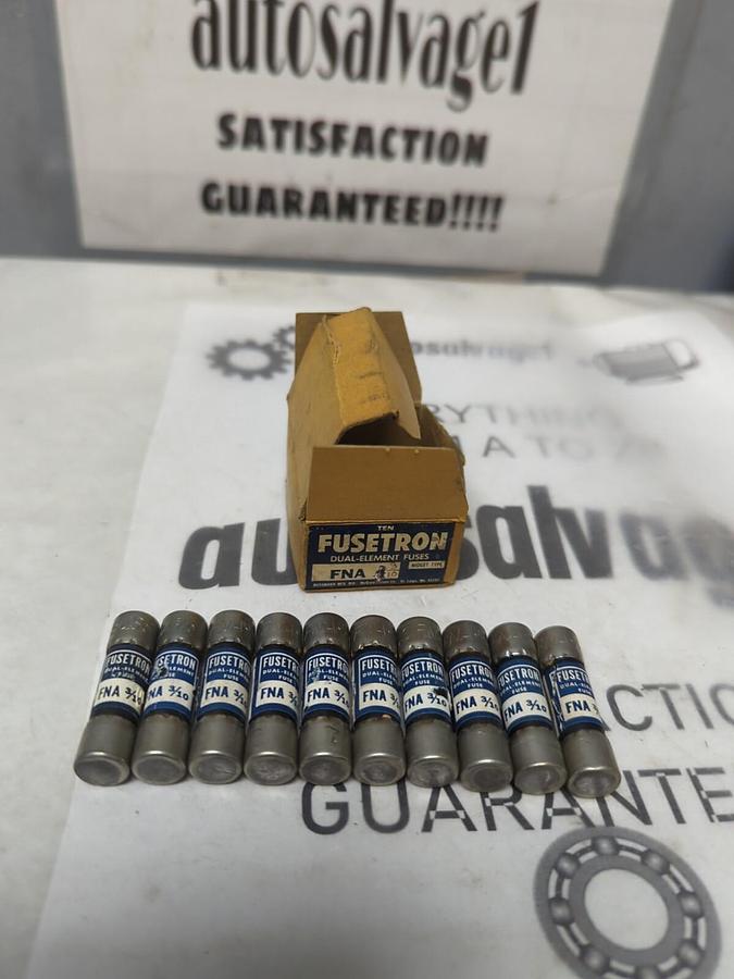 COOPER BUSSMANN,FNA-3/10,FUSETRON 3/10 AMP FUSES BOX OF 10 FUSES NOS