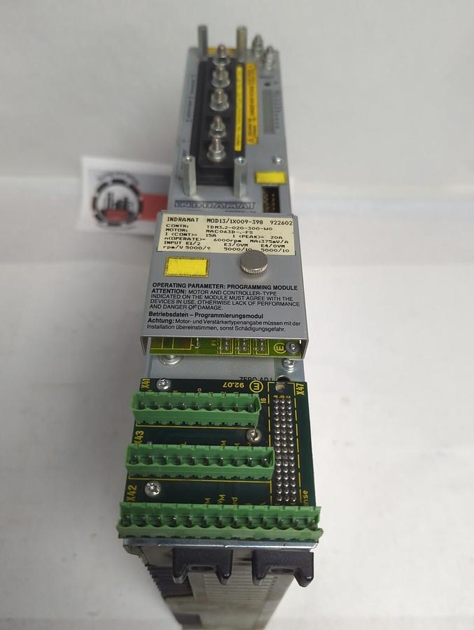 Used INDRAMAT,TDM 3.2-020-300-W0,A.C. SERVO CONTROLLER MISSING COVER/PLATE PRE-OWNED