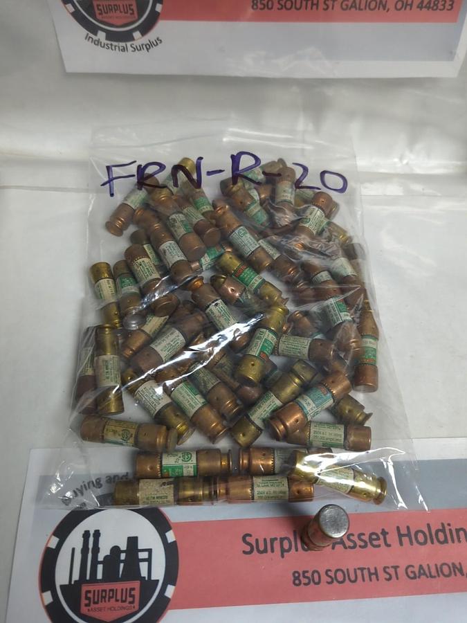 Used COOPER BUSSMANN,FRN-R-20,FUSETRON 20 AMP FUSE LOT OF 56 PRE-OWNED