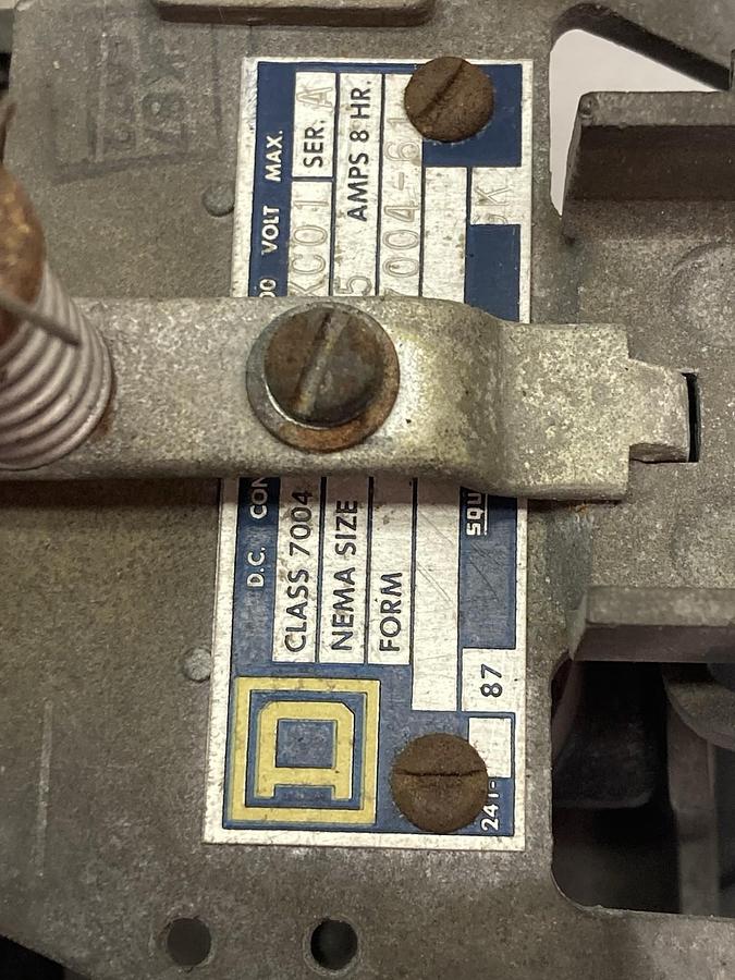 Used Square D,7004 1XC01,SIze 1 DC Contactor Ser A 25A