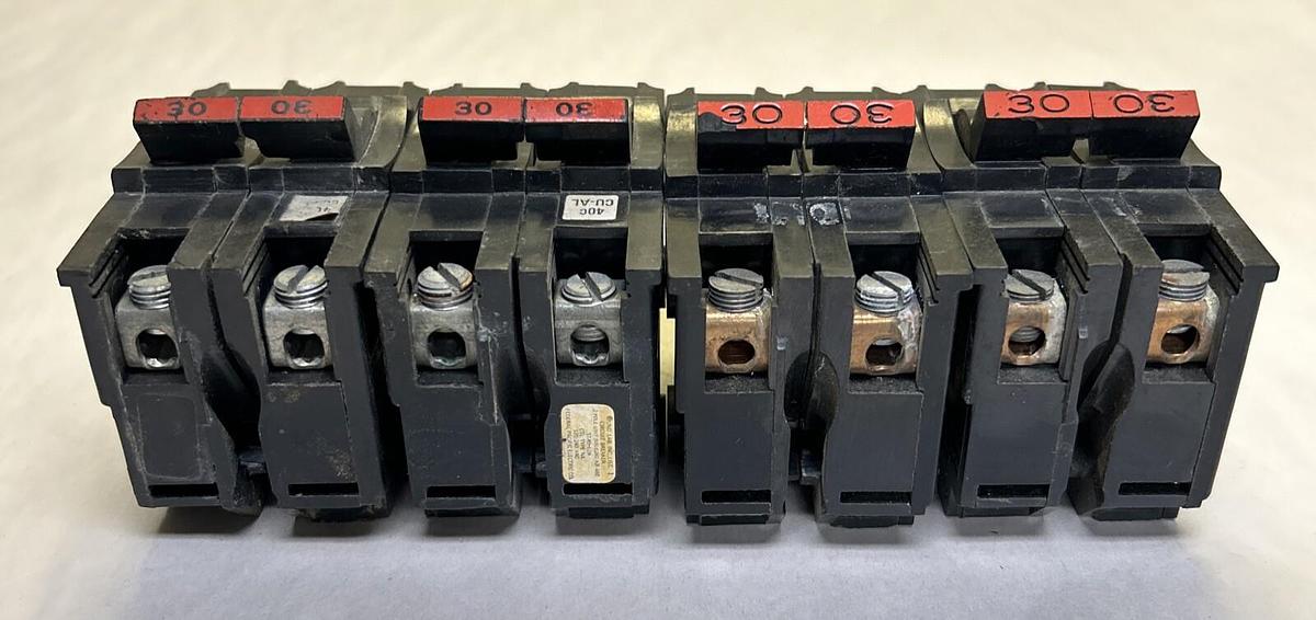 Used FEDERAL PACIFIC,NA230,CIRCUIT BREAKER 30A 120/240V LOT OF 4