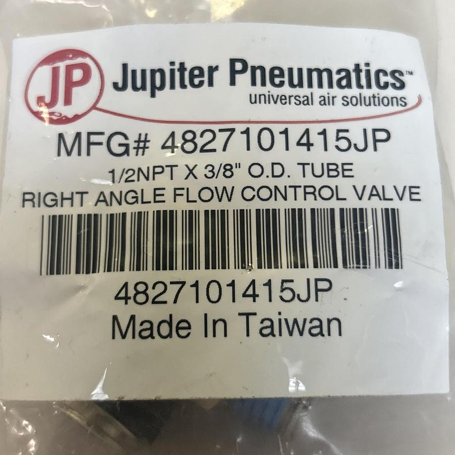 JUPITER PNEUMATICS,4827101415JP, 1/2 INPTX3/8 IN RIGHT ANGLE FLOW VALVE LOT OF 2
