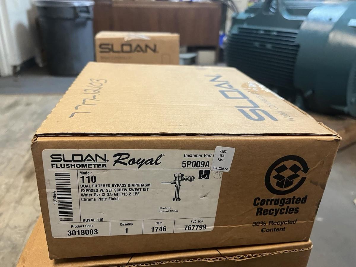 Used SLOAN ROYAL,110,FLUSHOMETER DUAL FILTERED BYPASS DIAPHRAGM