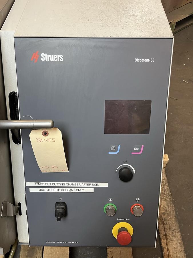 Used STRUERS,05906136,DISCOTOM 60 CUTOFF MACHINE 3PH 220-240V