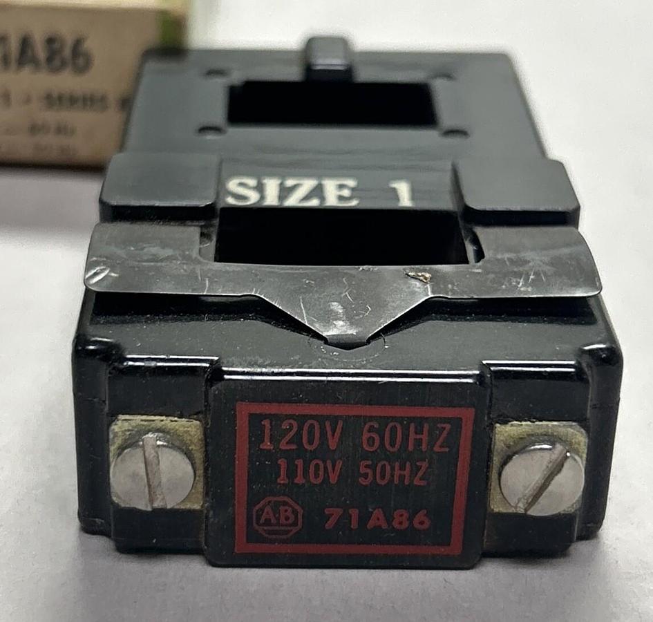 Used ALLEN BRADLEY,71A86,COIL SIZE 1 120V NEW