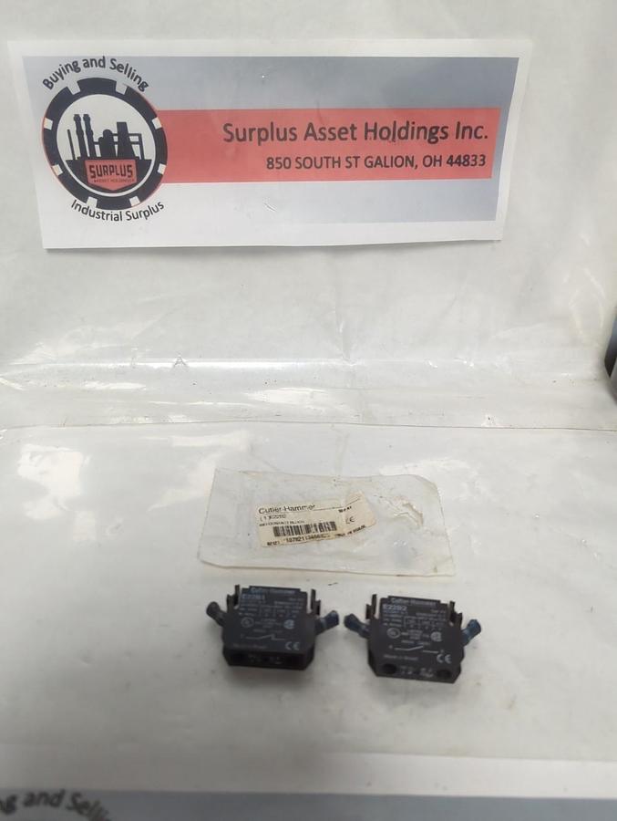 Used CUTLER HAMMER,E22B2,SERIES A1 CONTACT BLOCK LOT OF 2 PRE-OWNED