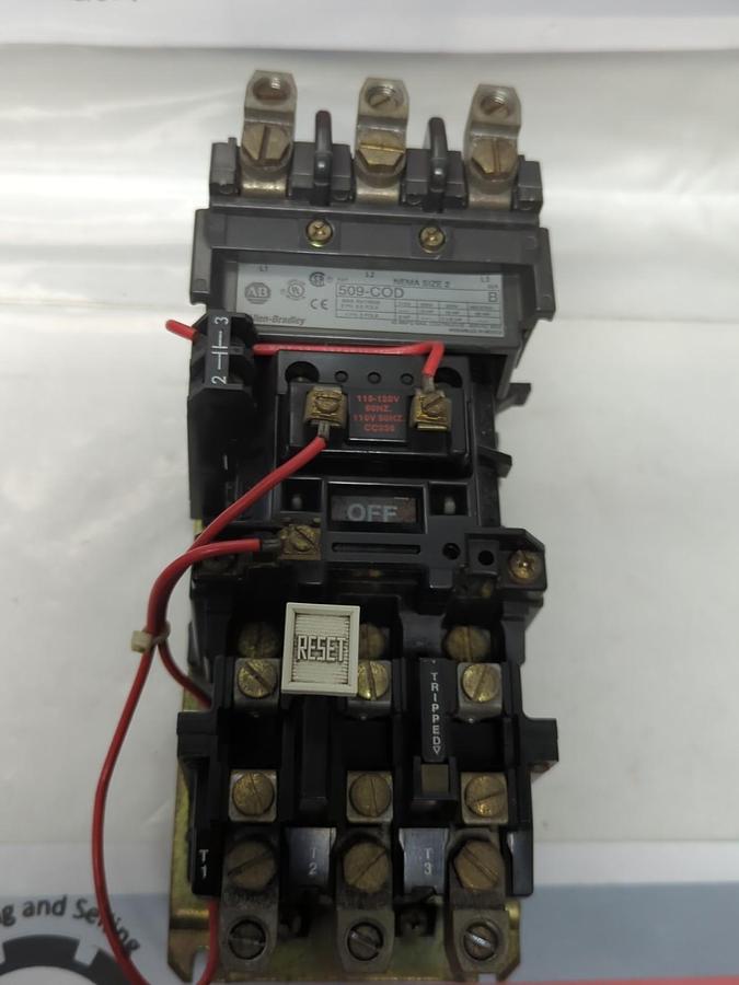 Used ALLEN BRADLEY,509-COD,MOTOR STARTER SER B SIZE 2 45 AMP PRE-OWNED