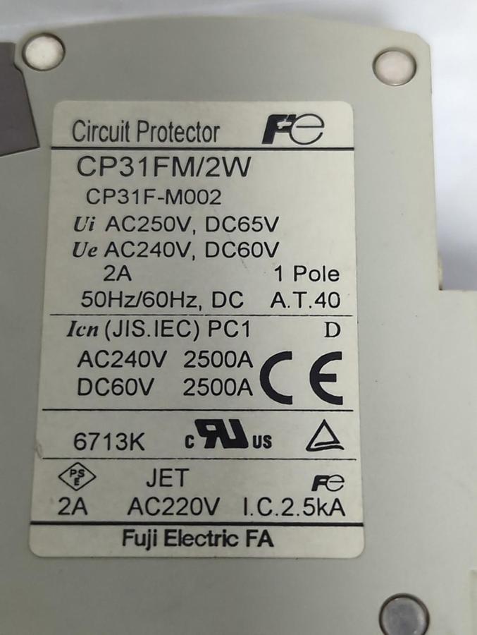 Used FUJI,CP31FM/2W,CIRCUIT BREAKER 2 AMP PRE-OWNED