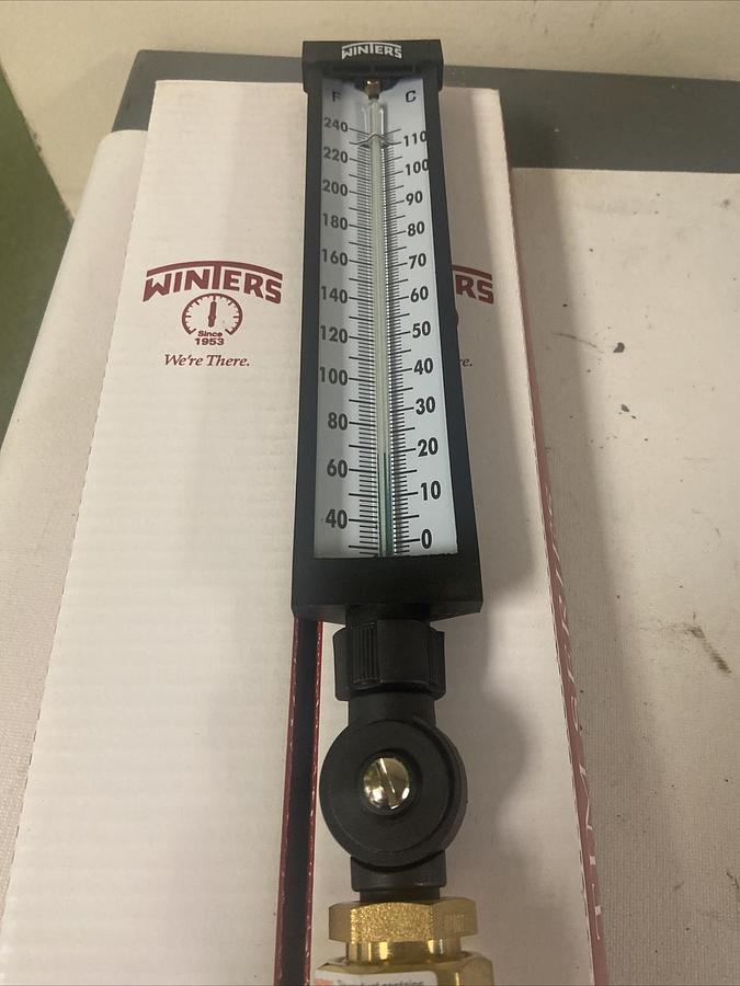 Used Winters,TIM100-6,Thermometer Analog 30-240 Deg 3/4 IN NPT 9 IN Length  Lot of 2