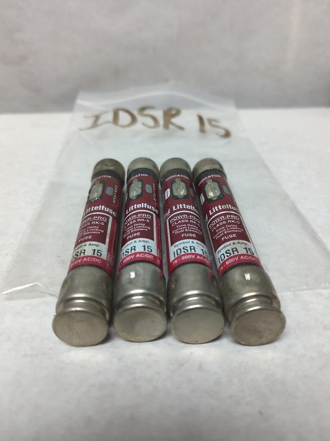 LITTELFUSE,IDSR-15,INDICATOR 15 AMP FUSE LOT OF 4 NOS