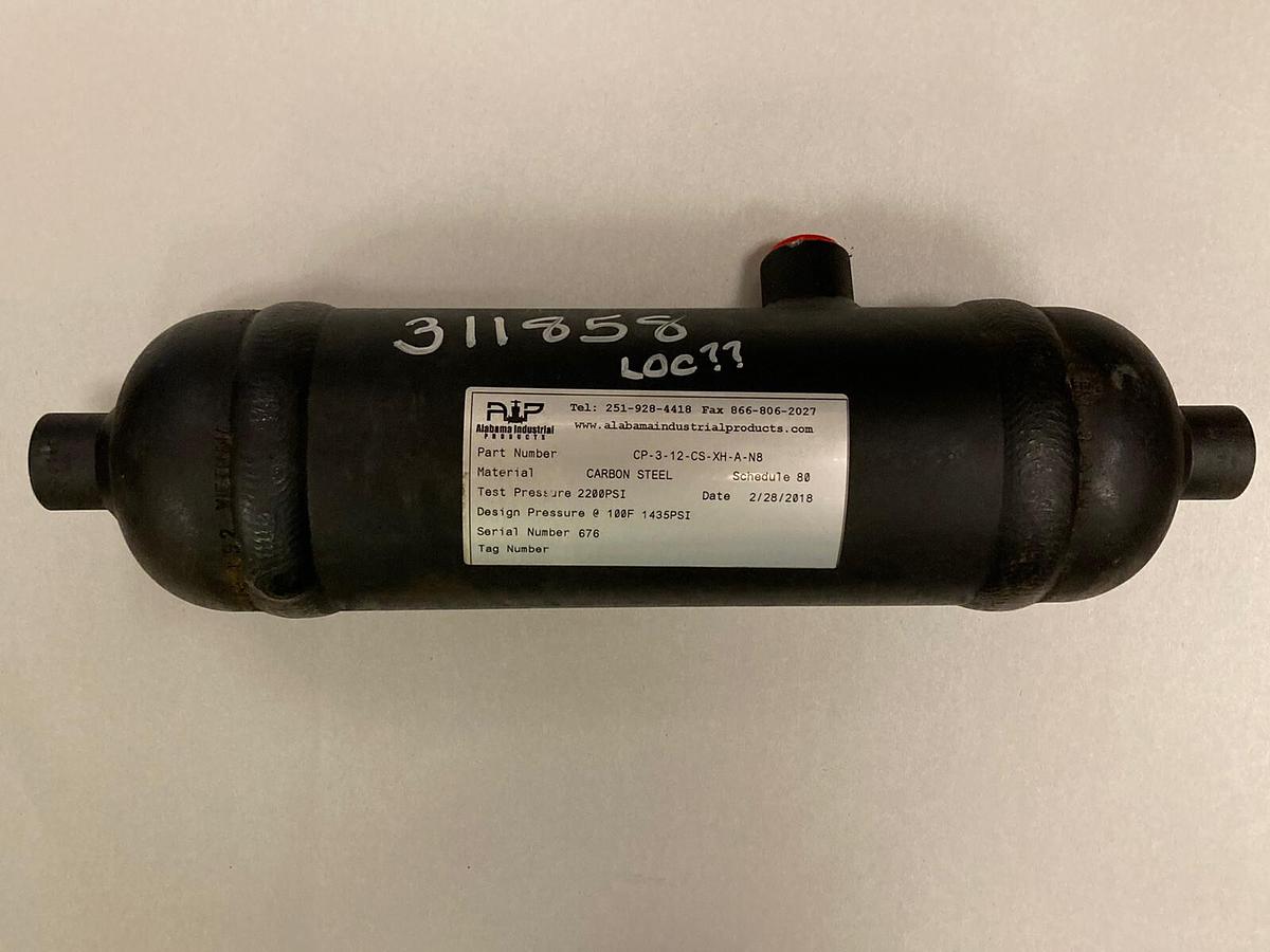 Used Alabama Industrial Products,CP-3-12-CS-XH-A-N8,Carbon Steel Condensate Pot