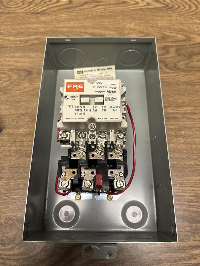 Used FPE,4204 CU0306,Size 0 Motor Starter Control w/Enclosure