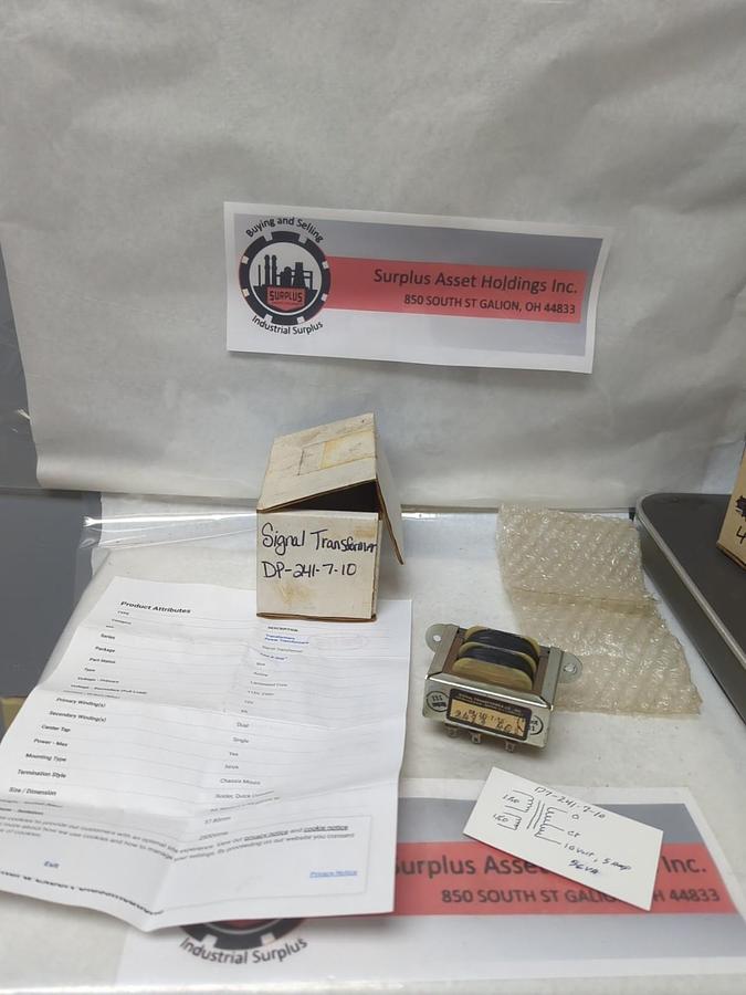 SIGNAL TRANSFORMER,DP-241-7-10,TRANSFORMER NOS