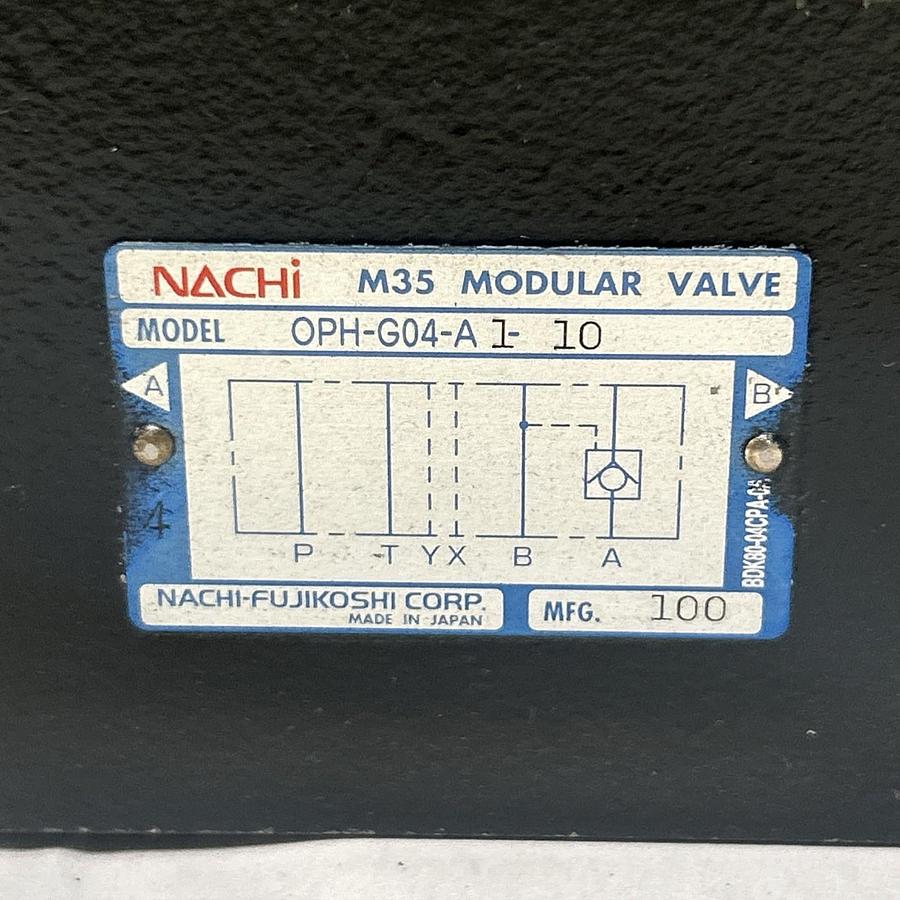 Used NACHI HYDRAULICS,OPH-G04-A1-10,PILOT OPERATED CHECK MODULAR VALVE