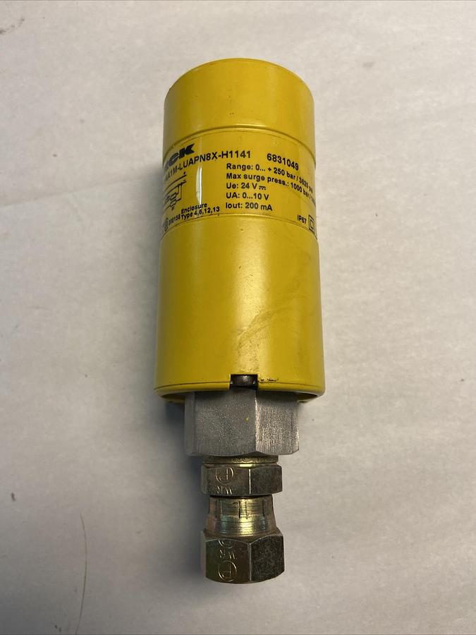 Used Turck,PC250-GI1/4A1M-LUAPN8X-H1141,Flow Sensor 0-250 Bar/3625Psi