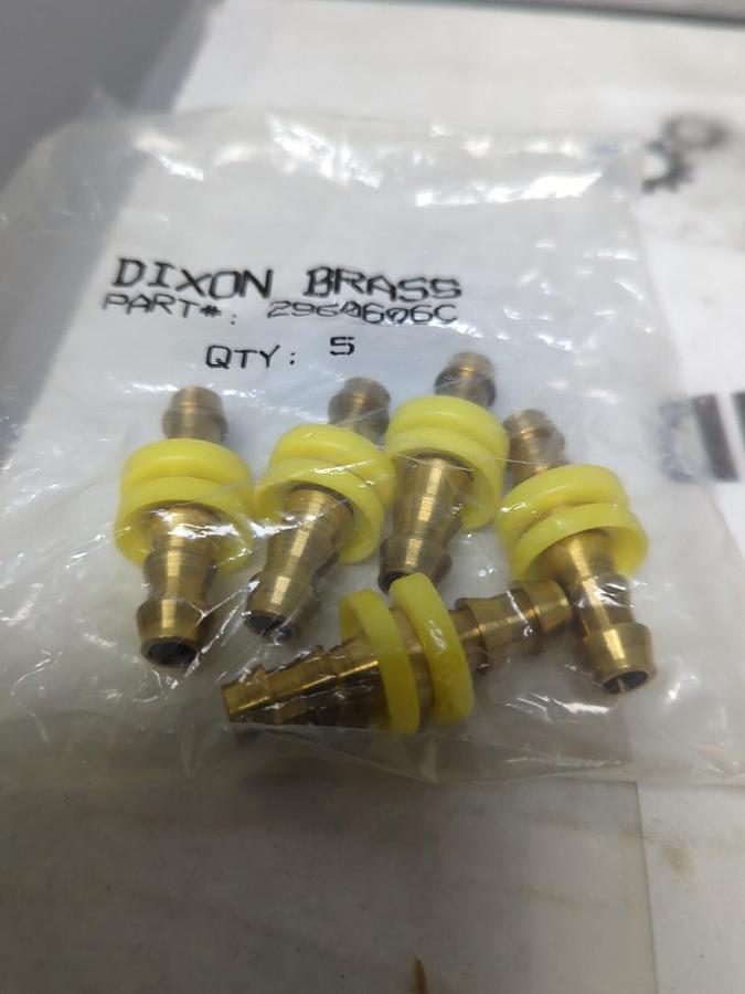 DIXON,2960606C,BRASS PUSH ON HOSE FITTING 3/8 INCH BAG OF 5 NEW