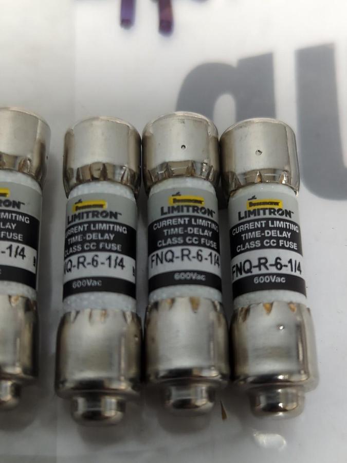 COOPER BUSSMANN,FNQ-R-6-1/4,LIMITRON 6-1/4 AMP FUSE LOT OF 4 NOS