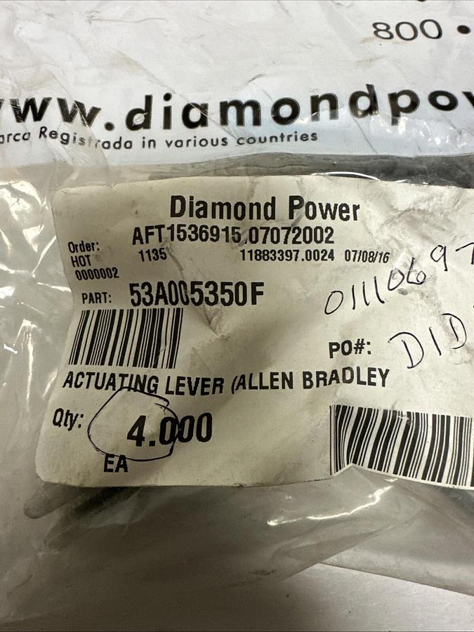 Diamond Power Allen-Bradley,53A005350F,Actuating Lever LOT of 4