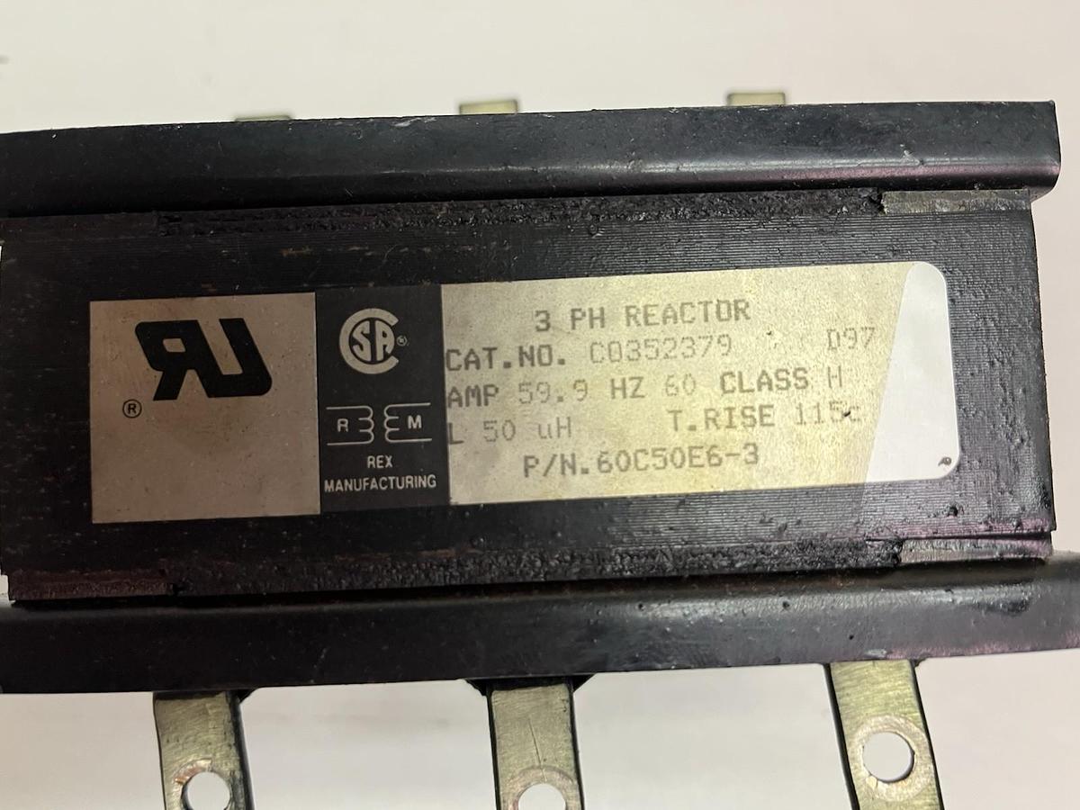 Used REX,60C50E6-3,3PH REACTOR 59.9A C0352379