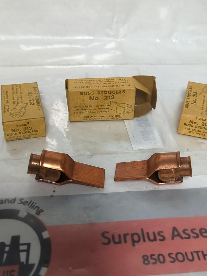 BUSSMANN,213,FUSE REDUCER SET 100 TO 30AMP 250 VOLT LOT OF 3 SETS NOS