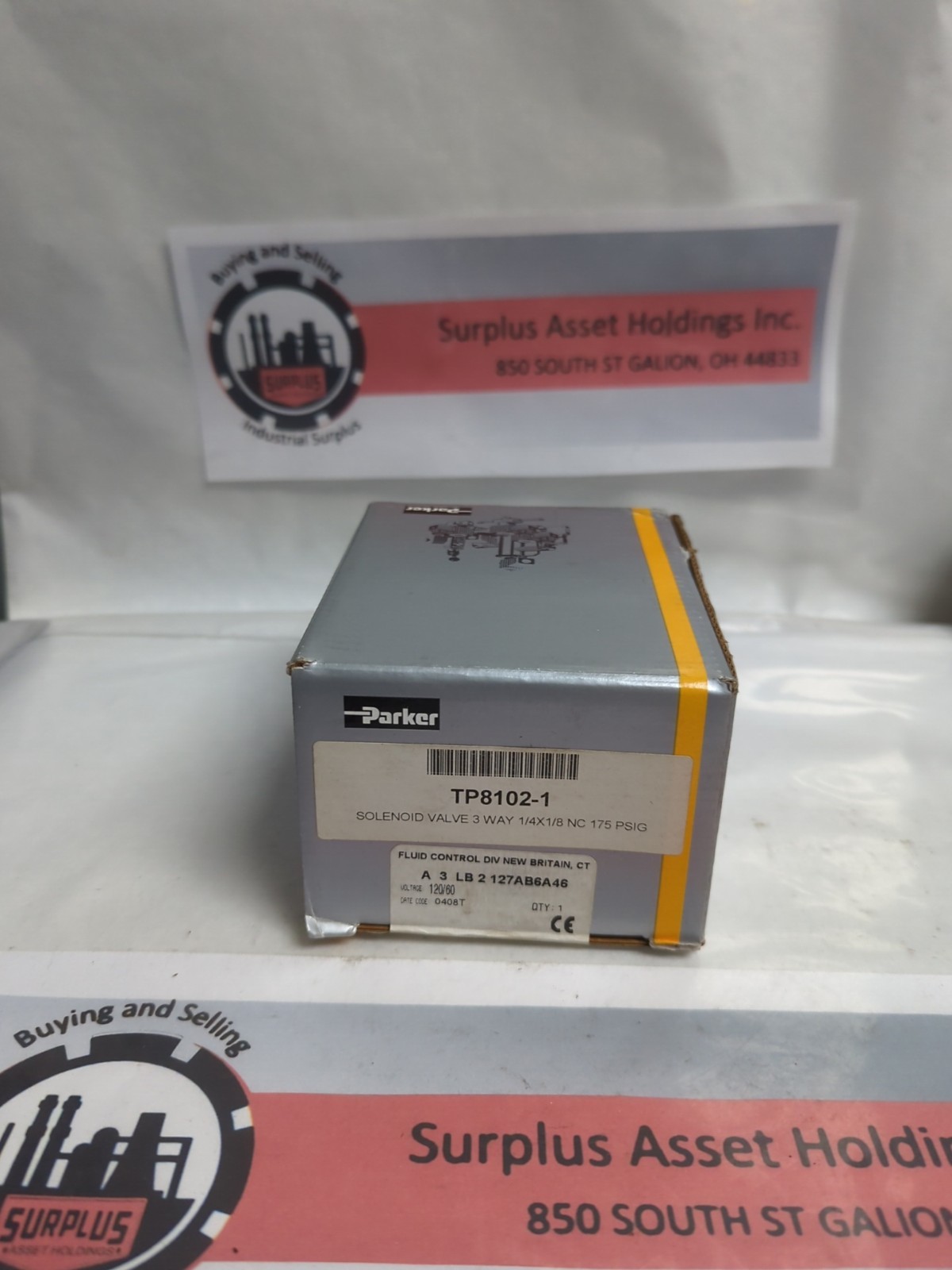 PARKER,A3LB2127AB6A46,SOLENOID VALVE 175 PSIG 3-WAY 1/4X1/8 NC NOS