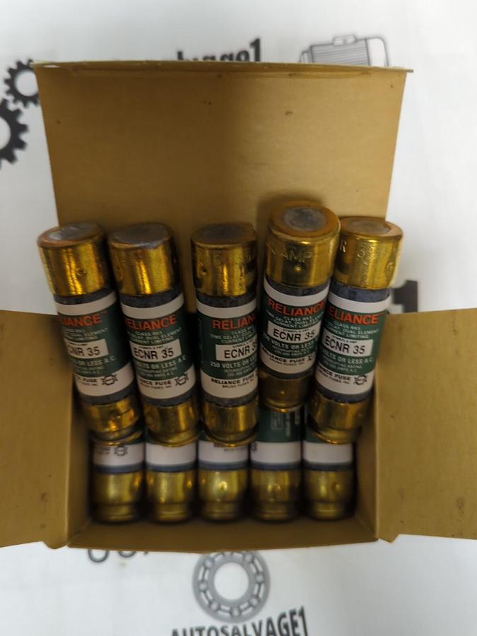 RELIANCE,ECNR-35,TIME DELAY 35 AMP 250V FUSES BOX OF 10 NEW