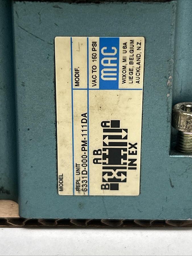 Used MAC VALVES,6331D-000-PM-111DA,SOLENOID VALVE